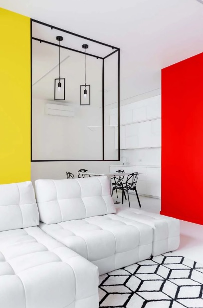 طراحی داخلی آپارتمان مسکونی براساس آثار هنری پیت موندریان