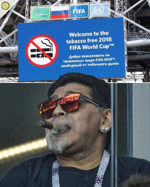 سیگار کشیدن مارادونا در جام جهانی